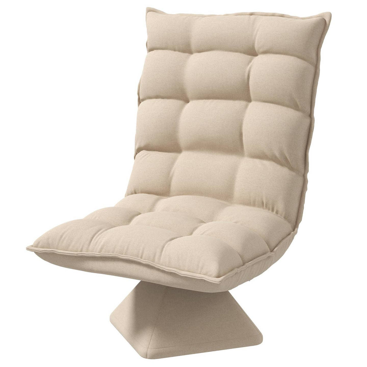 Fauteuil de Sol Pivotant 360° – Aspect Lin Beige, Dossier Réglable