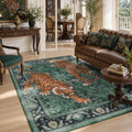 Tapis Lavable Imprimé Tigre & Léopard – Style Bohème Animalier 150x210 & 240x300 cm | Maison23Design