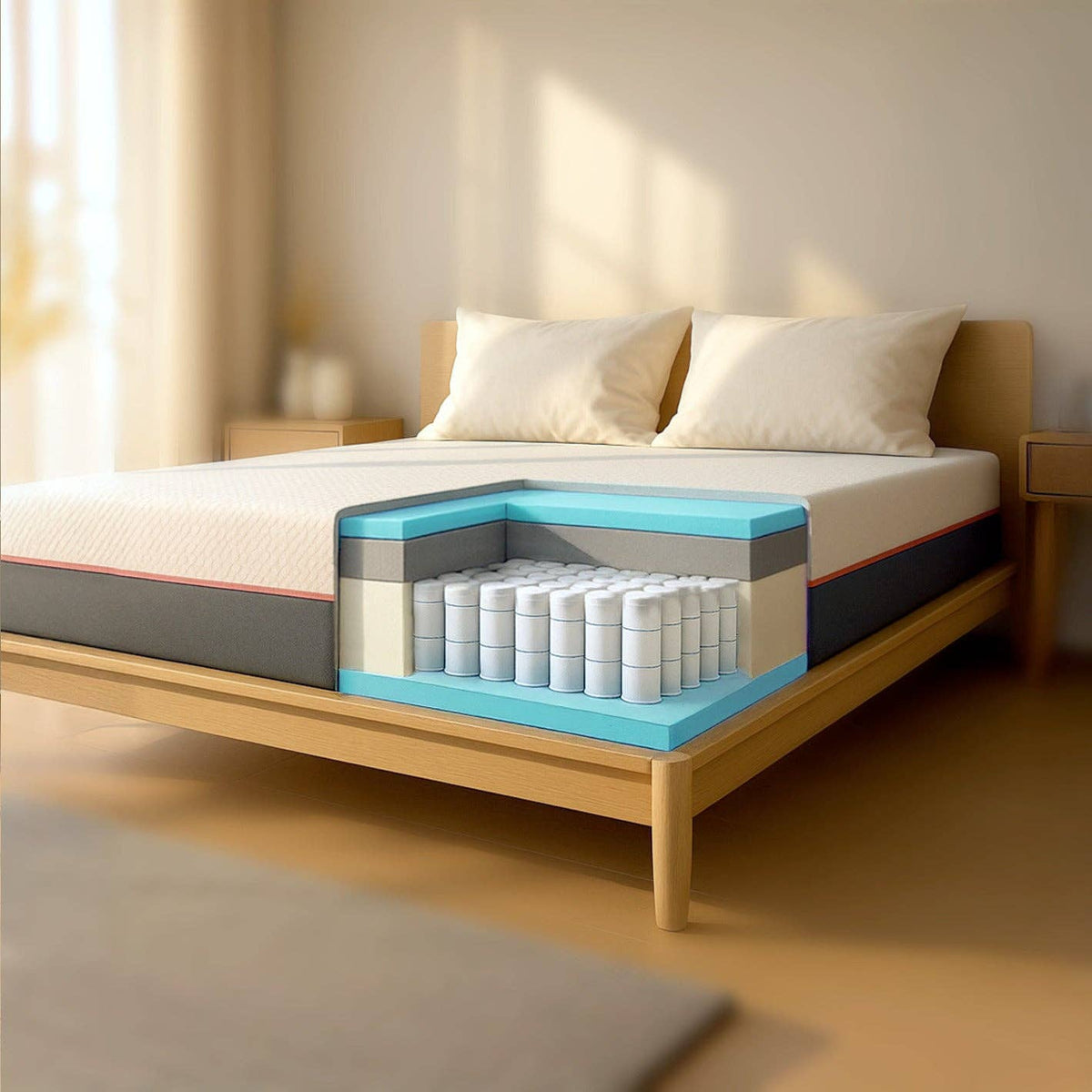 Matelas Memory Foam Breeze & Ressorts Ensachés — Déhoussable | Fabriqué en Italie