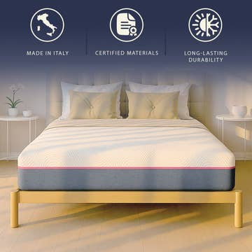 Matelas Memory Foam Breeze & Ressorts Ensachés — Déhoussable | Fabriqué en Italie