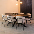 Table à manger ovale – Bois de manguier & métal noir - Maison4sdesign