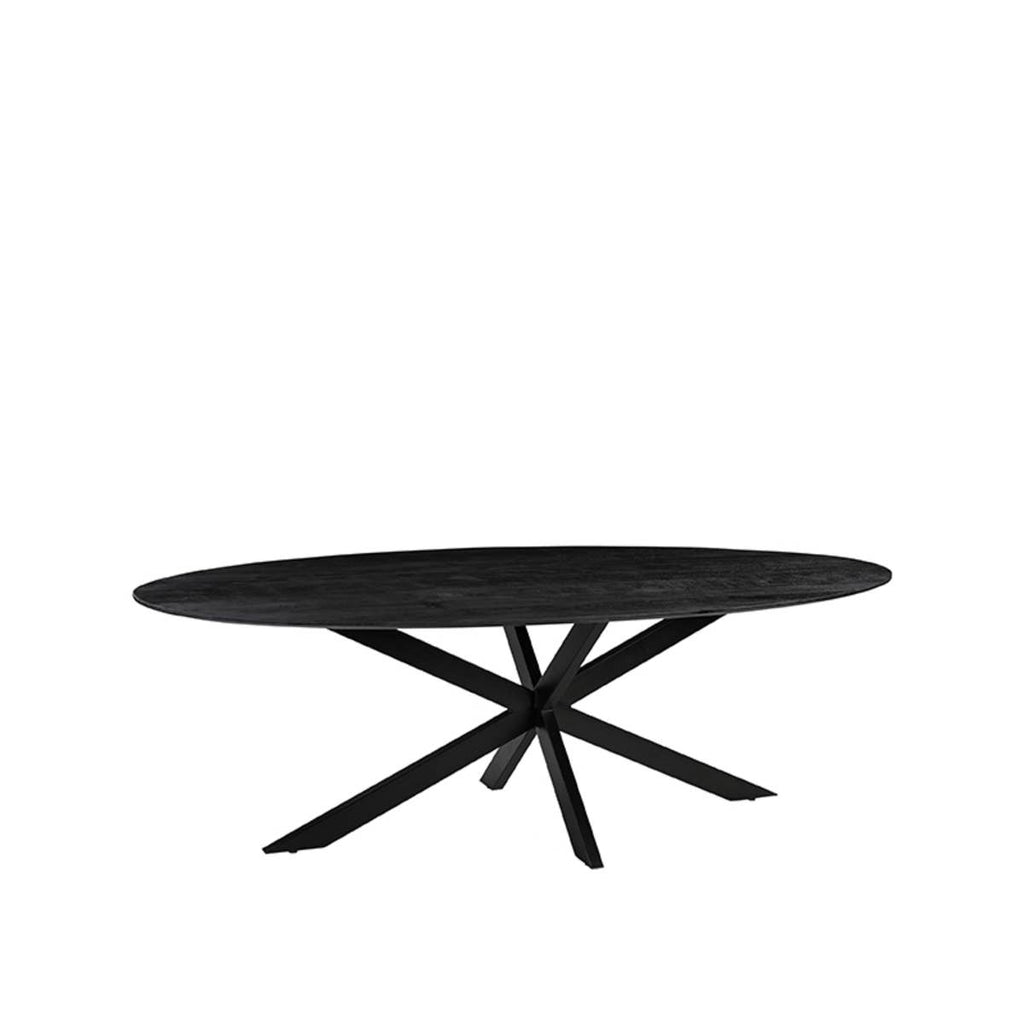 Table à manger ovale – Bois de manguier & métal noir - Maison4sdesign