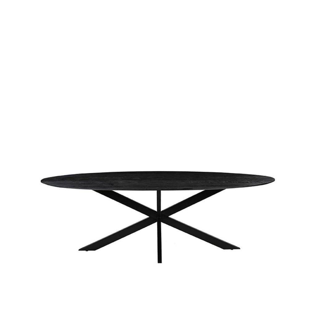 Table à manger ovale – Bois de manguier & métal noir - Maison4sdesign
