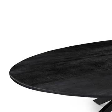 Table à manger ovale – Bois de manguier & métal noir - Maison4sdesign