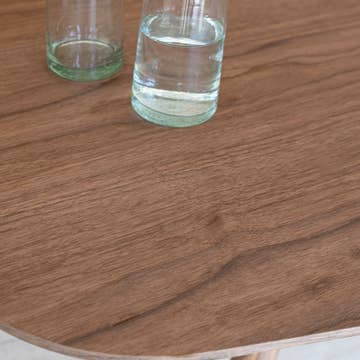 Ensemble salle à manger Callao & Riva – Table noyer 200x90 cm + 6 chaises velours terracotta