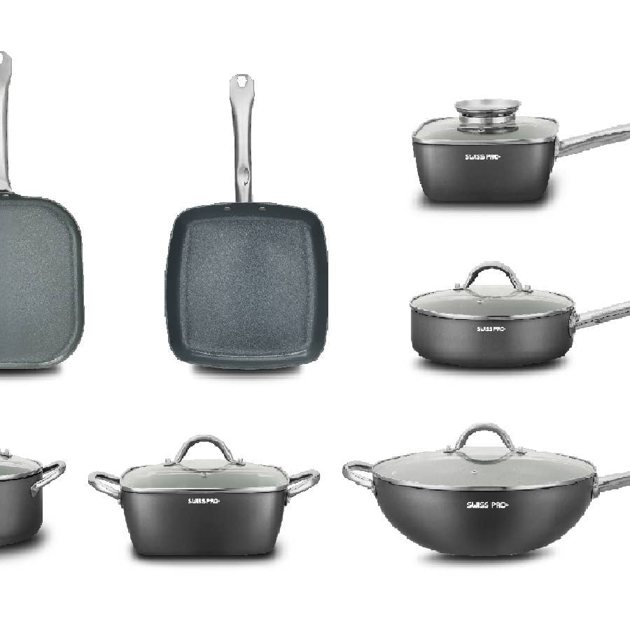Ensemble 12 Pièces Ustensiles de Cuisine Aluminium – Wok, Poêles & Casseroles