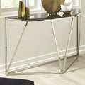 Console Aria – Verre Fumé & Acier Inoxydable Poli | Maison23design