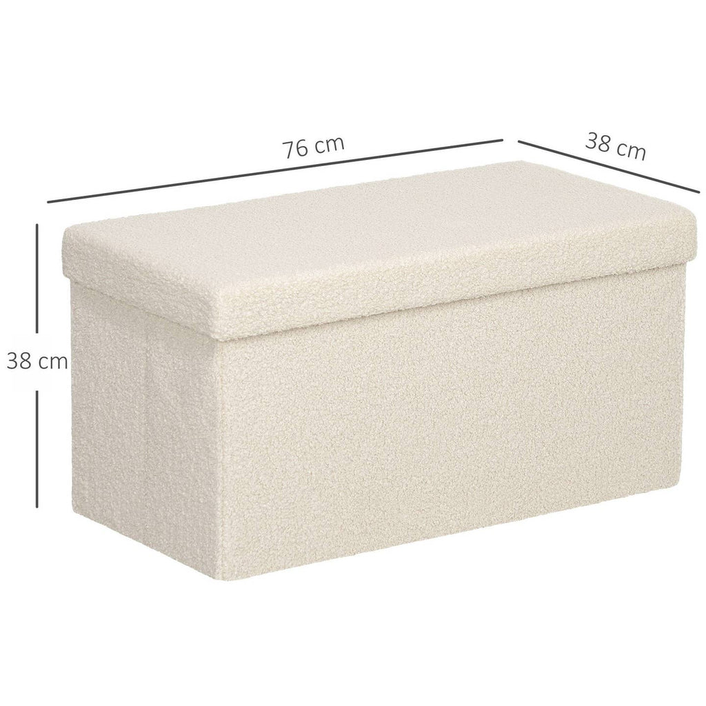 Coffre-banquette de rangement 84 L – Blanc crème