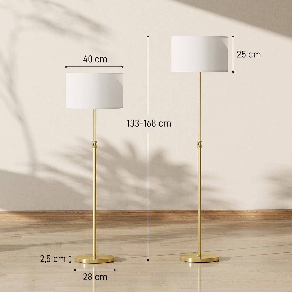 Lampadaire Doré Réglable avec Télécommande RF – Lumière & Ambiance sur Mesure