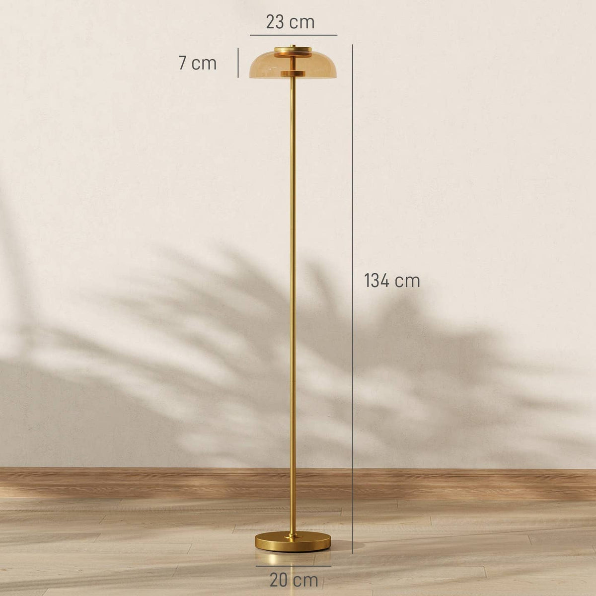 Lampadaire LED Laiton Minimaliste – Lumière Chaude 3000K pour Salon & Chambre