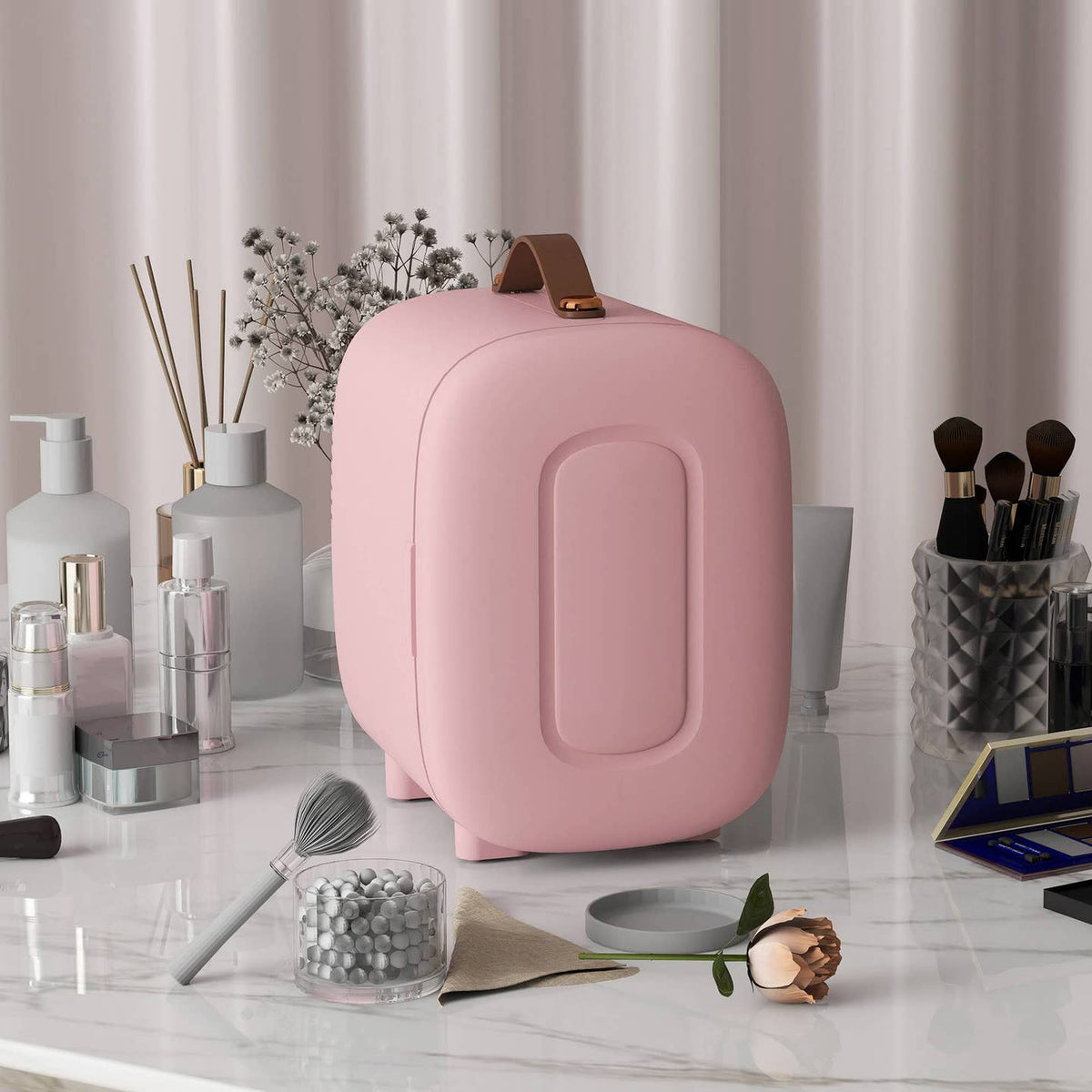 Beauty Fridge Mini Réfrigérateur Cosmétique 4L – Crème Blanc, Chaud & Froid