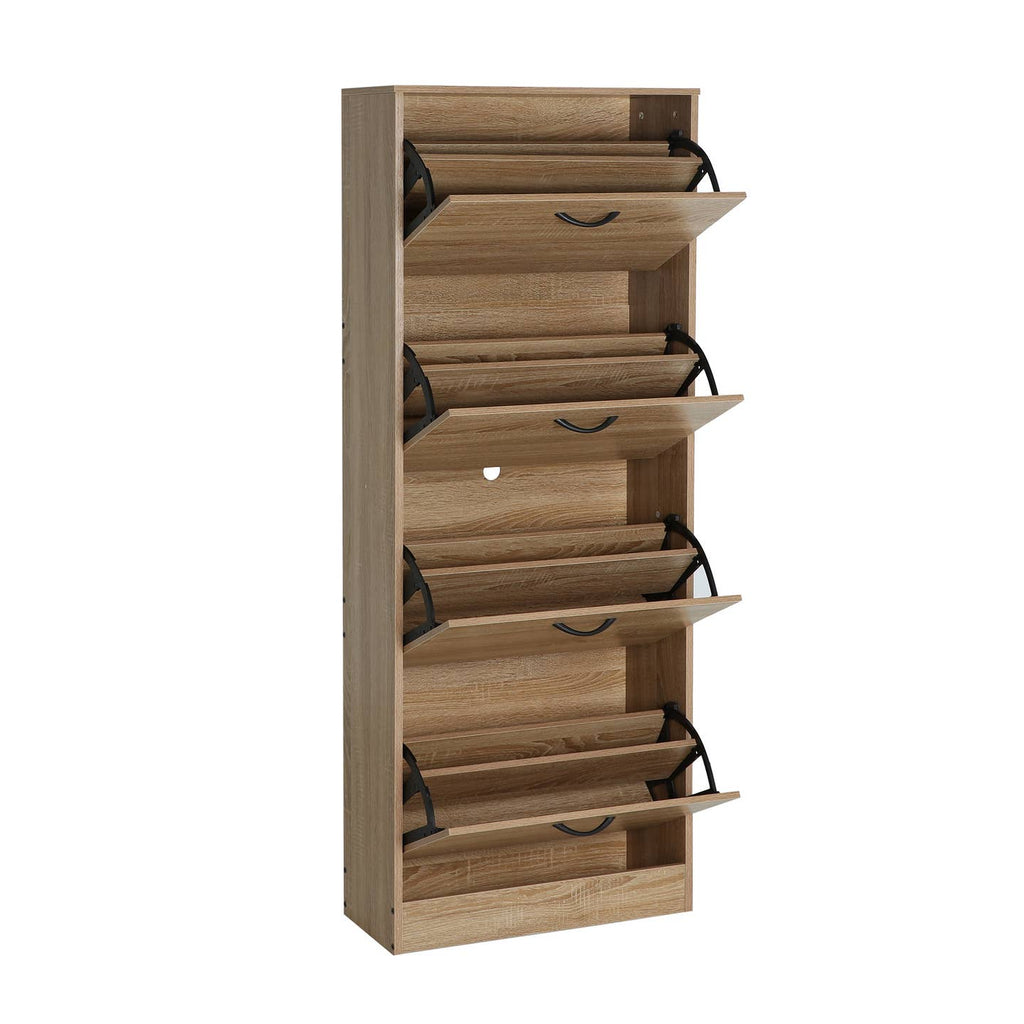 Meuble à Chaussures Colonne en Bois MDF – Marron, 60 × 24 × 151 cm
