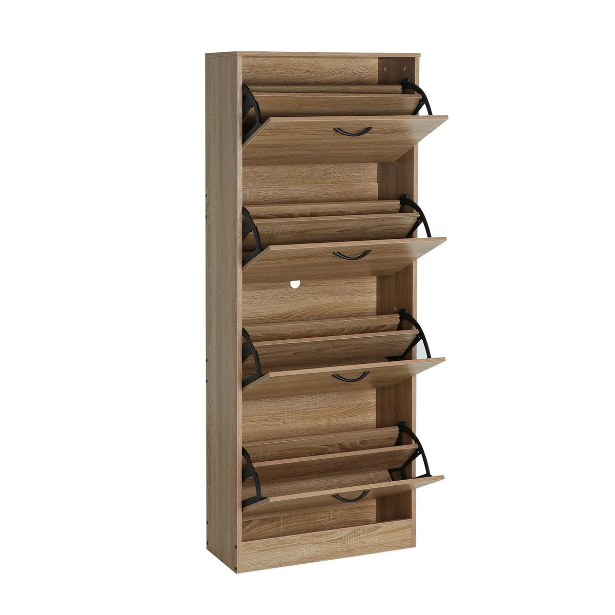 Meuble à Chaussures Colonne en Bois MDF – Marron, 60 × 24 × 151 cm