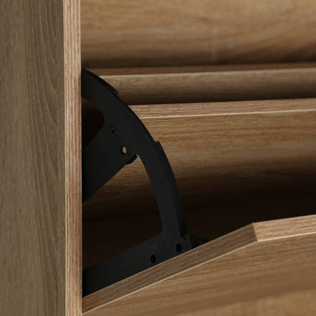 Meuble à Chaussures Colonne en Bois MDF – Marron, 60 × 24 × 151 cm