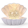 Lampe décorative Coquillage à paillettes, L17,5 x P12,5 x H15 cm – Blanc