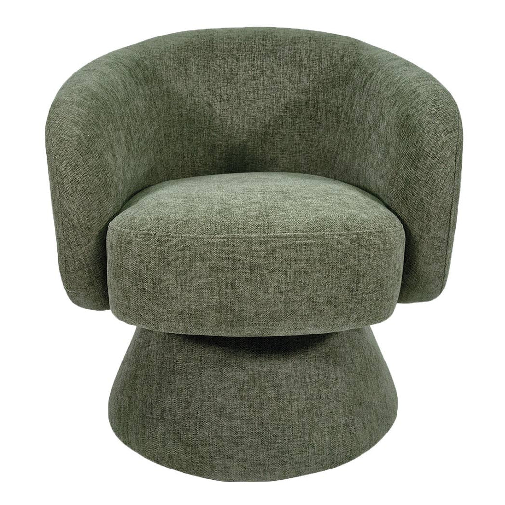 Fauteuil Manon chenille kaki pivotant L68 P66 H74cm