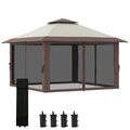 Pavillon pliant réglable en hauteur – 4 parois en filet | Beige | Maison4SDesign