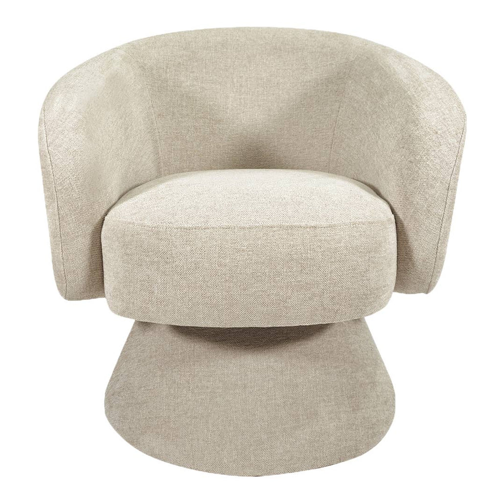 Fauteuil Manon chenille ivoire pivotant L68 P66 H74cm