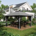 Pavillon Pliant Réglable 392×392 cm – Toit Ventilé, 4 Parois Filet & Lestes Inclus