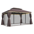Pavillon de Terrasse 390×290 cm – Double Toit, 4 Parois Latérales & Drainage Intégré