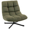 Fauteuil Lounge Pivotant 360° Chenille Vert – Assise 75 cm, Charge 120 kg