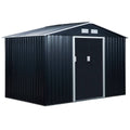 Abri de Jardin Acier Galvanisé Gris Charbon – Portes Coulissantes