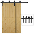 Kit Ferrure Porte Coulissante Double Industrielle 200 cm – Acier Noir