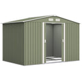 Abri de Jardin Acier Galvanisé Vert Clair – 277×195×192 cm Portes Coulissantes