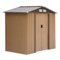 Abri de Jardin Acier Galvanisé Jaune – 213×130×185 cm Portes Coulissantes