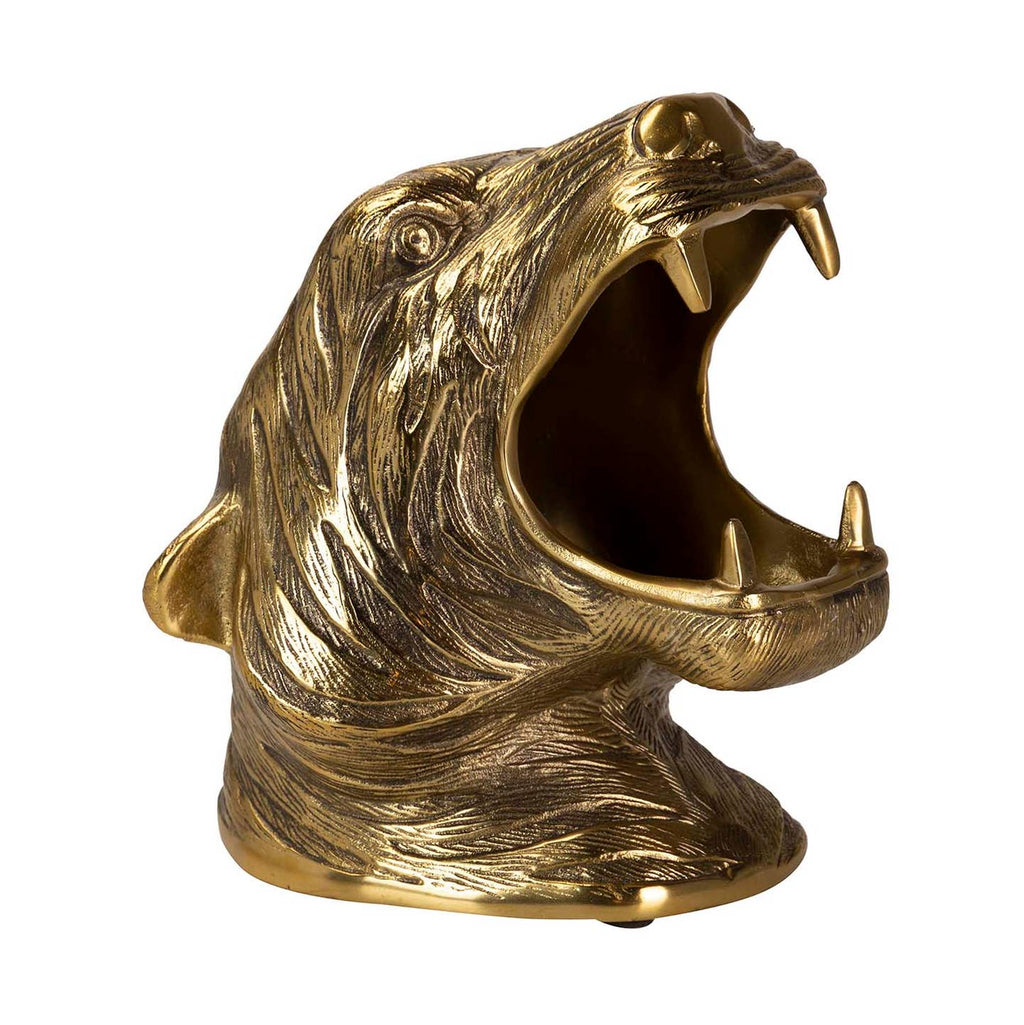 Seau à Champagne Tigre en Aluminium Doré – 26×24×29 cm