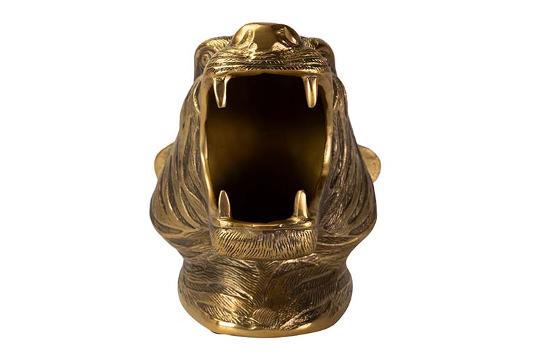 Seau à Champagne Tigre en Aluminium Doré – 26×24×29 cm