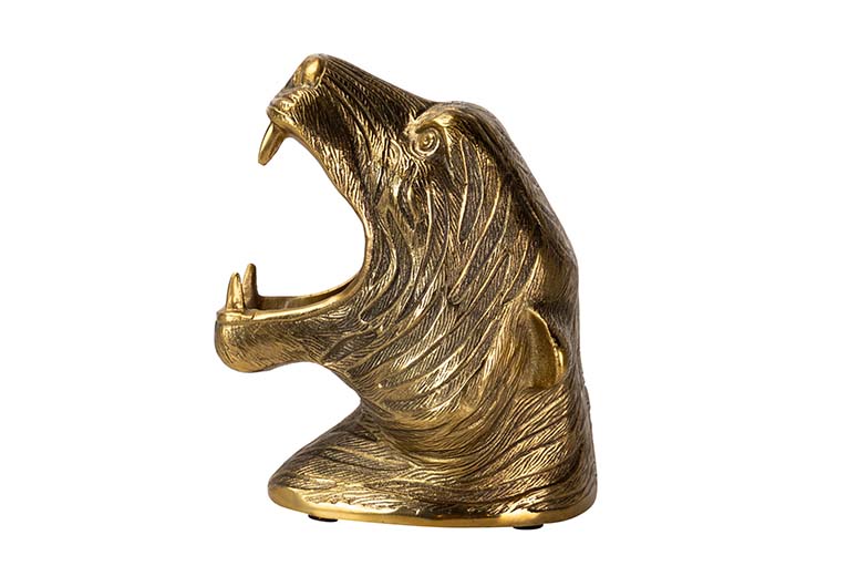Seau à Champagne Tigre en Aluminium Doré – 26×24×29 cm