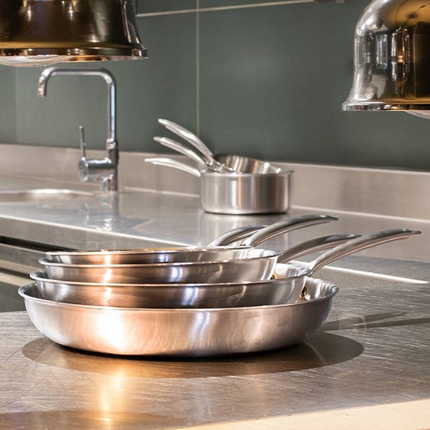 Set 3 Poêles Triply Acier Inox 18/10 – 20, 24 & 28 cm Induction