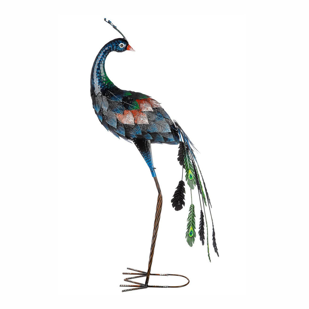 Sculpture Paon en Métal – Vert & Bleu | Déco Intérieure & Extérieure