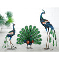 Sculpture Paon en Métal – Vert & Bleu | Déco Intérieure & Extérieure
