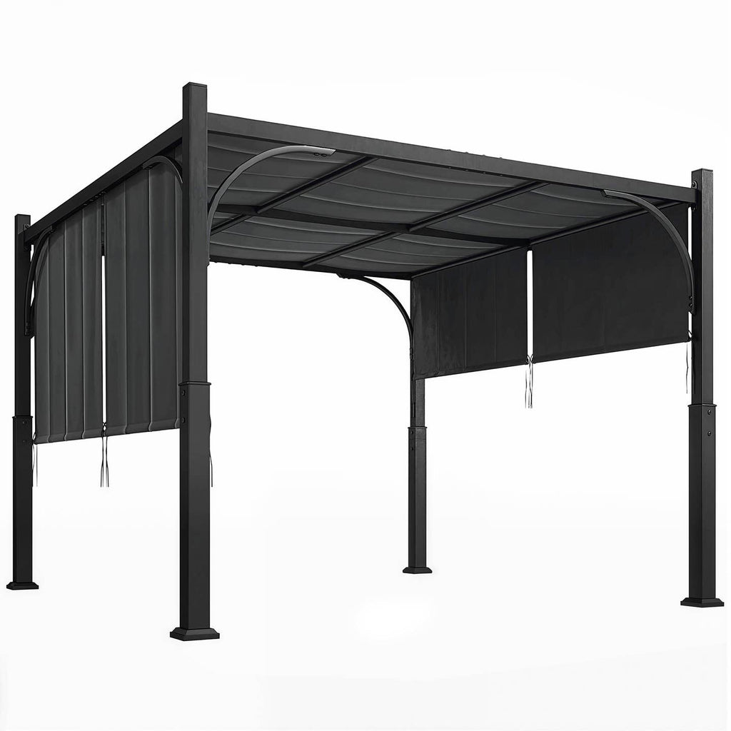Pergola de jardin 3 x 3 m avec auvent coulissant