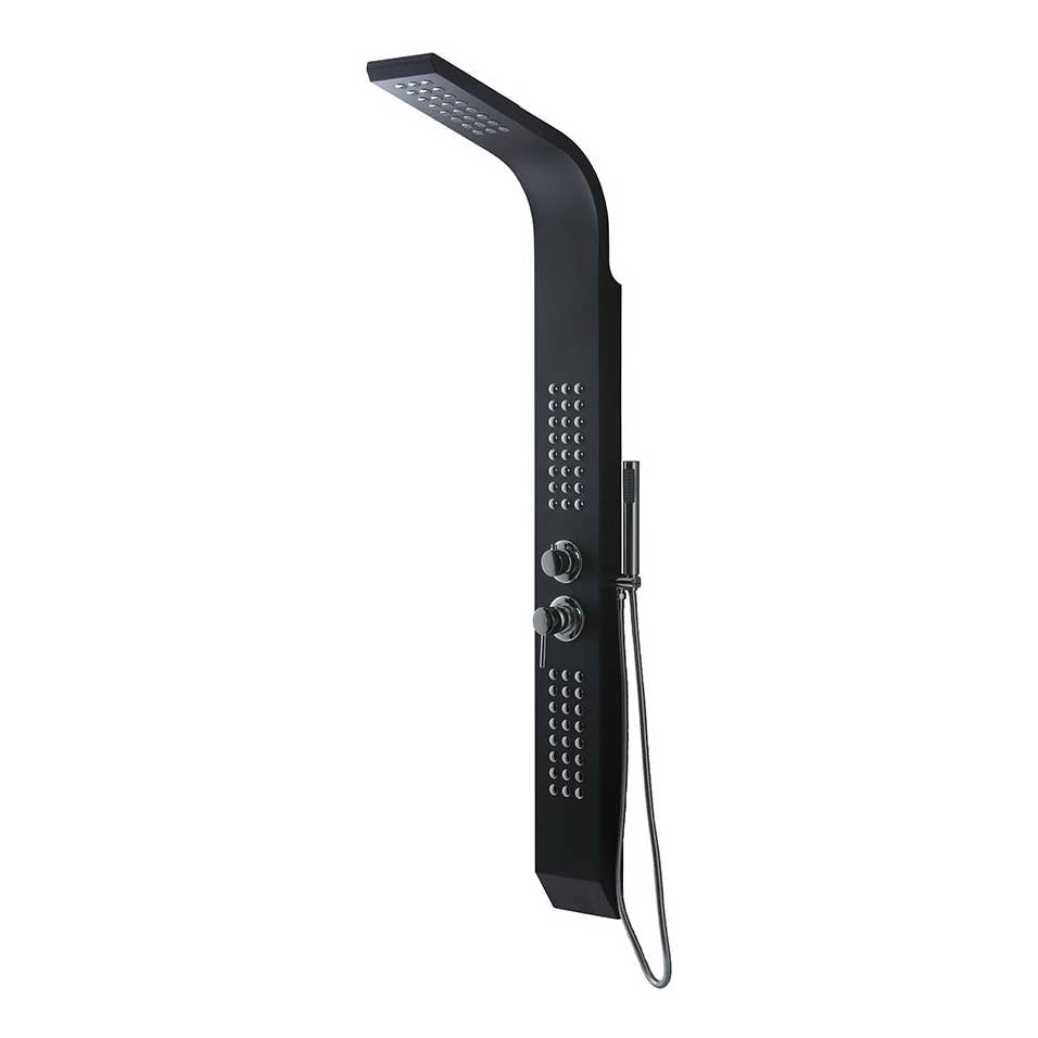 Panneau de douche hydromassant 155 cm noir