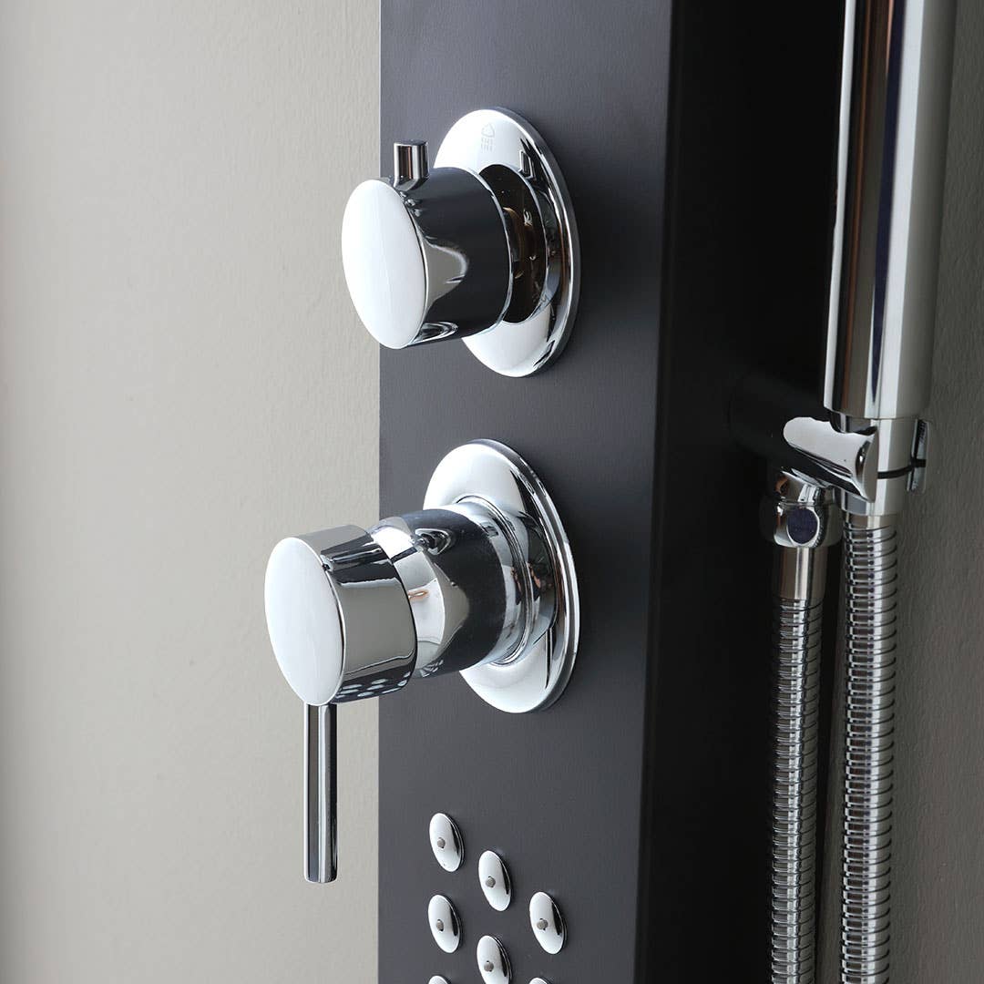 Panneau de douche hydromassant 155 cm noir