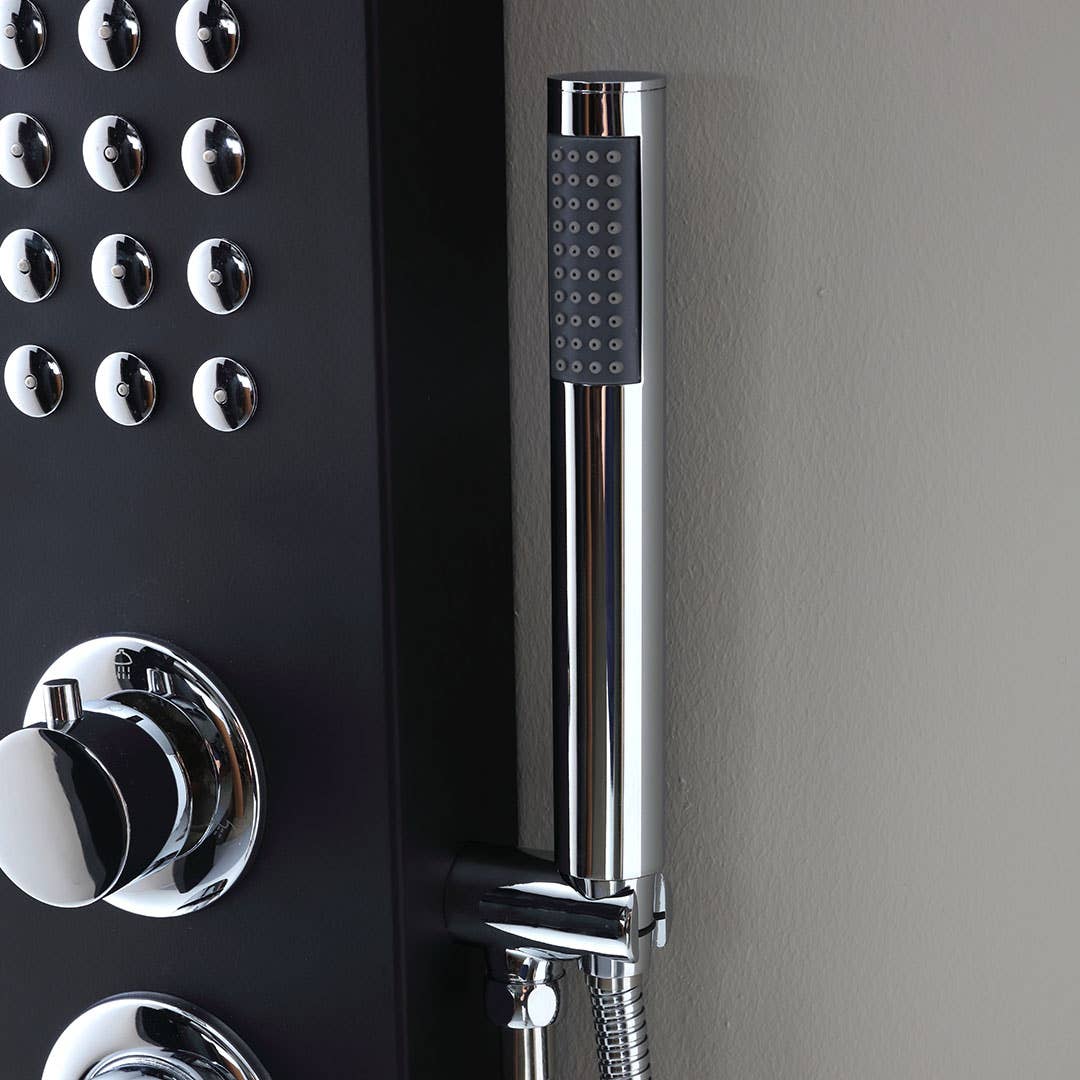 Panneau de douche hydromassant 155 cm noir