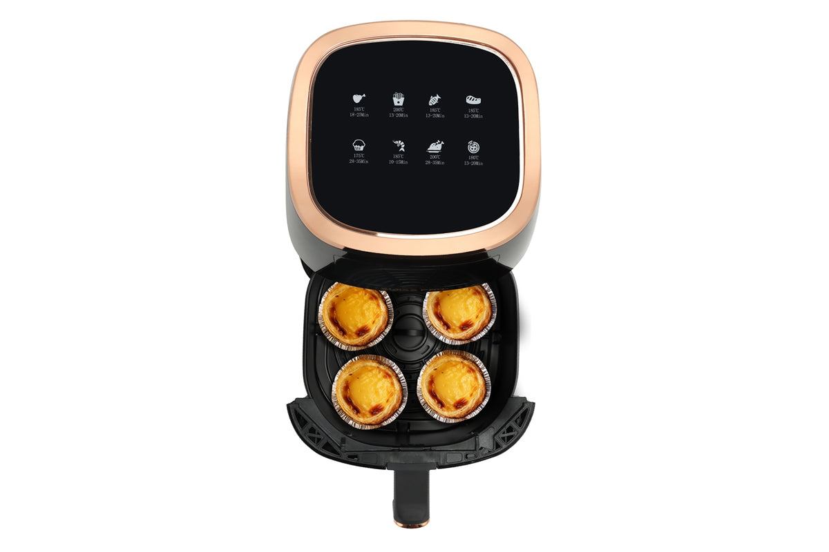 Friteuse à Air Swiss Pro+ 6,5L – Blanc & Or | Minuterie & Thermostat
