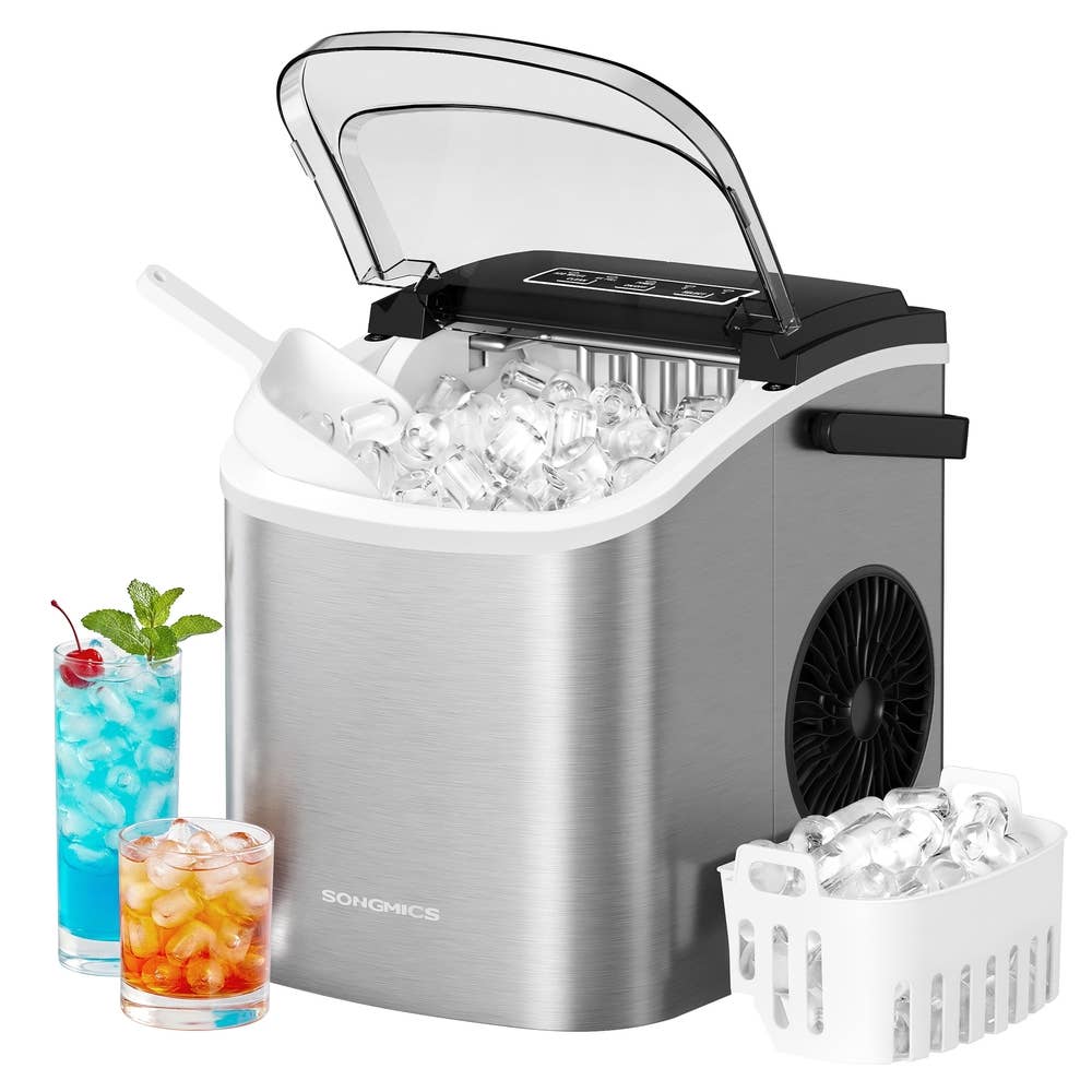 Machine à Glaçons Portable – 9 Glaçons en 6 min, Autonettoyante, Gris