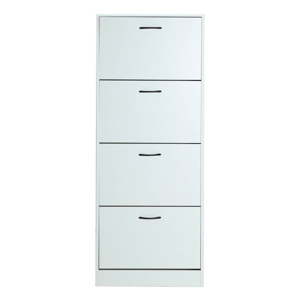 Meuble à Chaussures Colonne en Bois MDF – Blanc, 60 × 24 × 151 cm