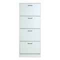 Meuble à Chaussures Colonne en Bois MDF – Blanc, 60 × 24 × 151 cm