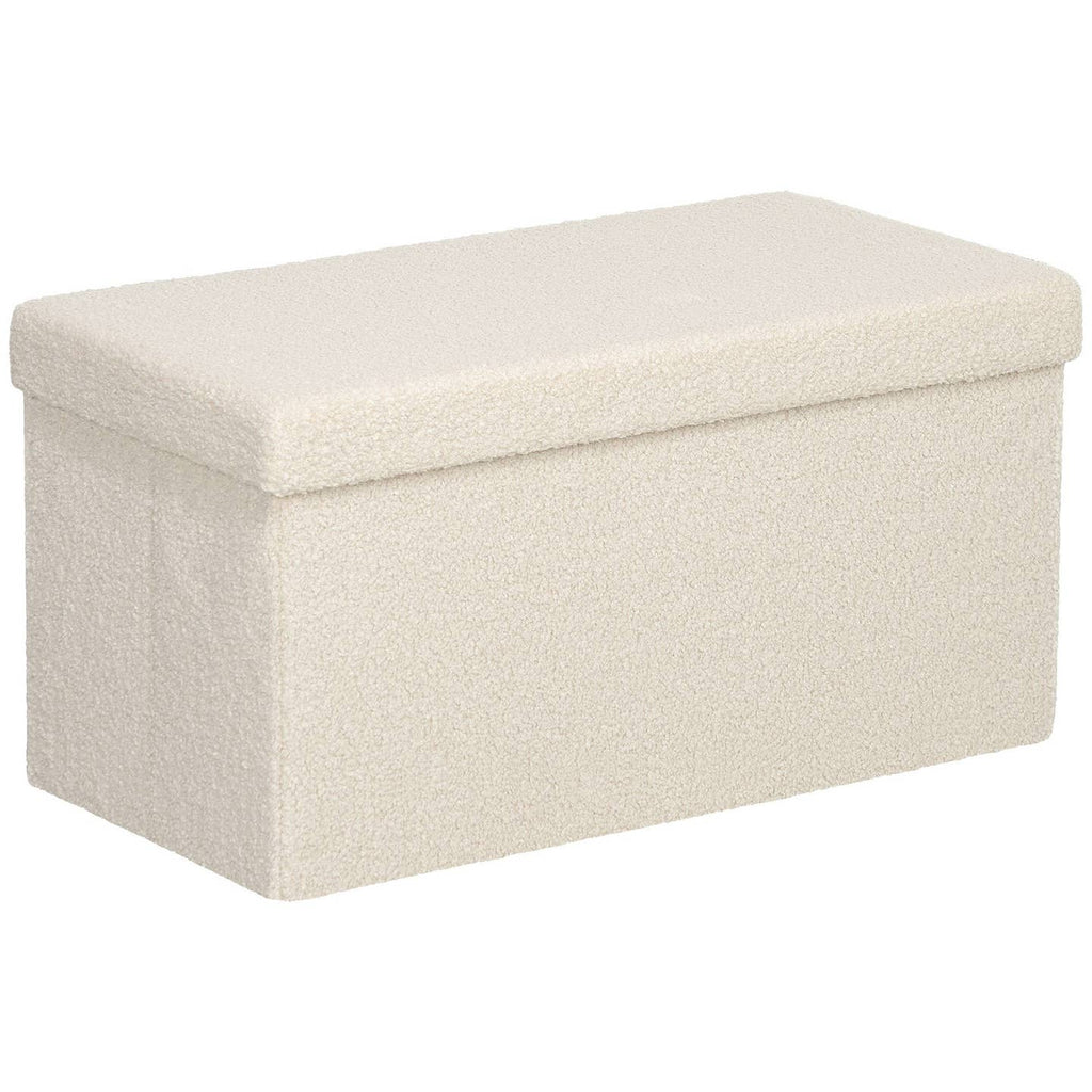 Coffre-banquette de rangement 84 L – Blanc crème