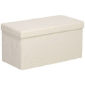 Coffre-banquette de rangement 84 L – Blanc crème