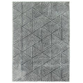 Tapis de salon rayé – Gris foncé, 150x80 cm | Lavable & compatible chauffage au sol